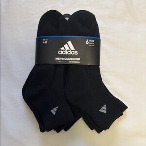 adidas Men's Black Cushioned Athletic Socks - 6 Pack